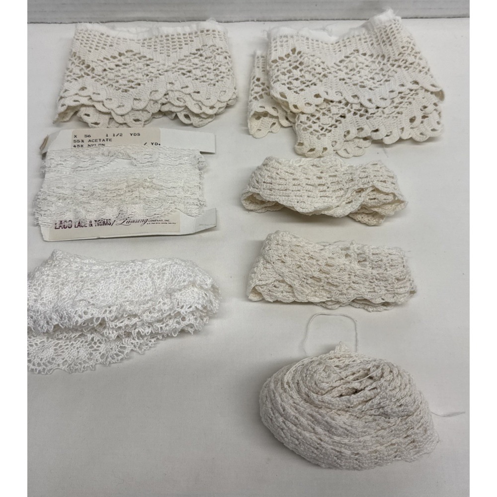 Lot Of Various Lace Trim Vintage - Eyelet Ruffle Etc
